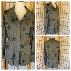 Knox Rose Army Green Star Utility Jacket SZ L